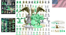Load image into Gallery viewer, 93-Pc Mythical Heroes Mini Figure Set for Epic D&amp;D Adventures - 16 Designs