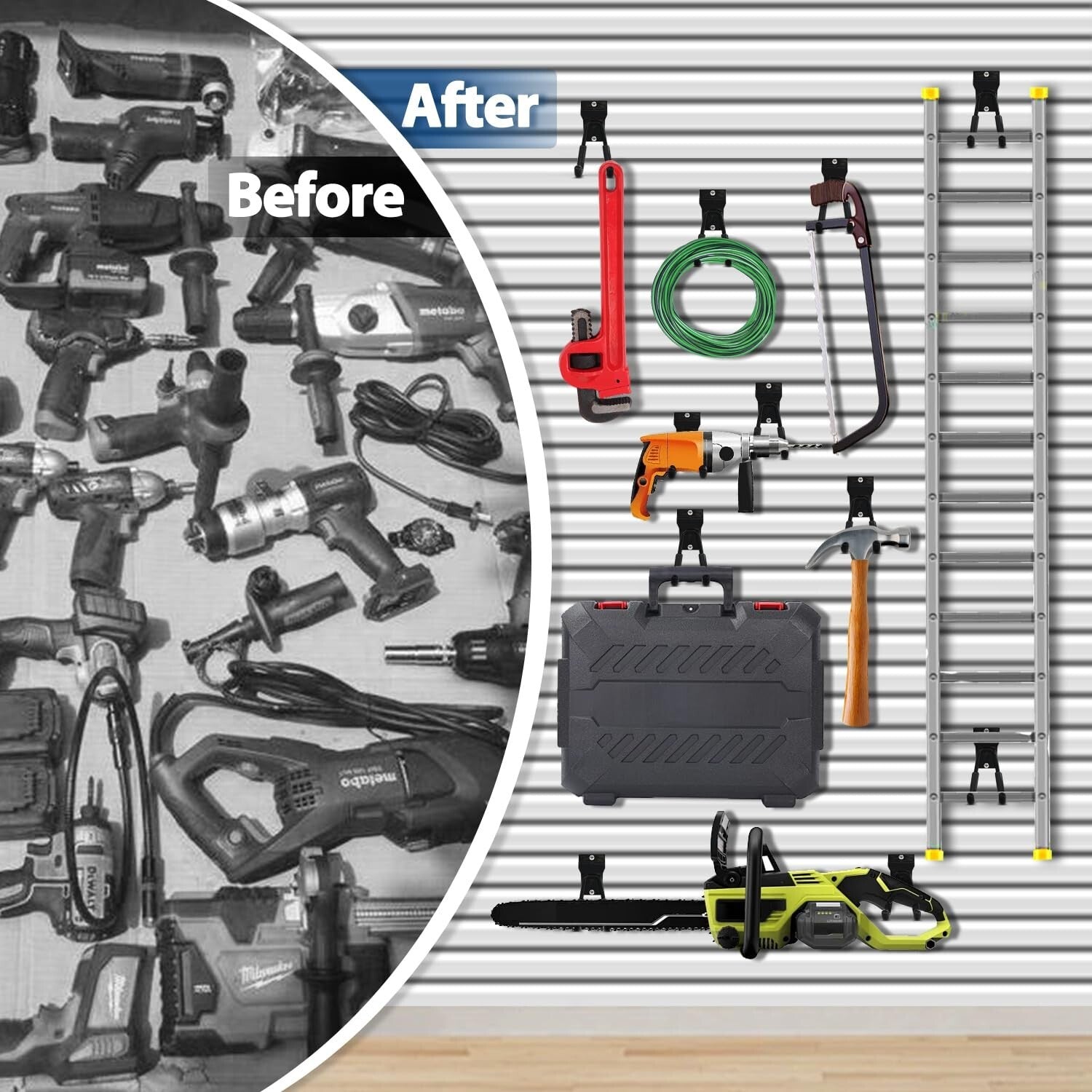 18-Piece Heavy-Duty Slatwall Hook Set - Multi-Sized Space Savers in Black