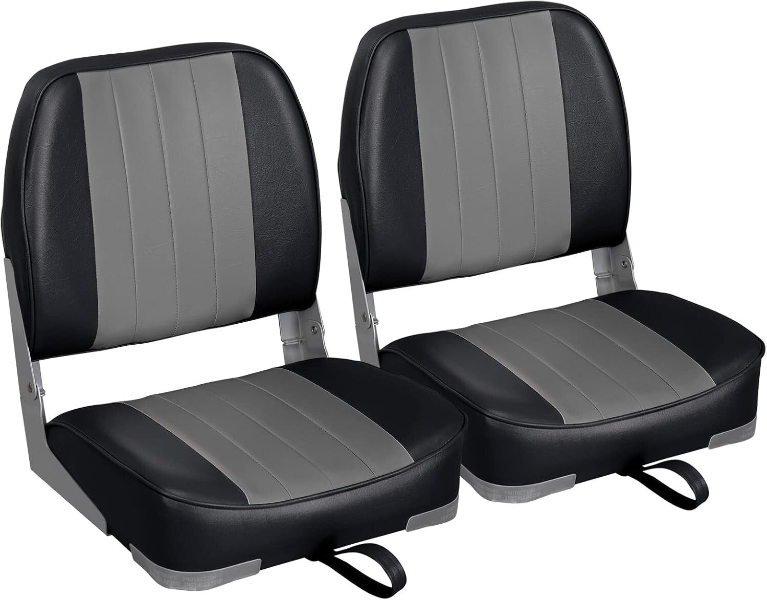 Lightweight Folding Boat Seats - Marine Vinyl with Cushion for Fishing Comfort