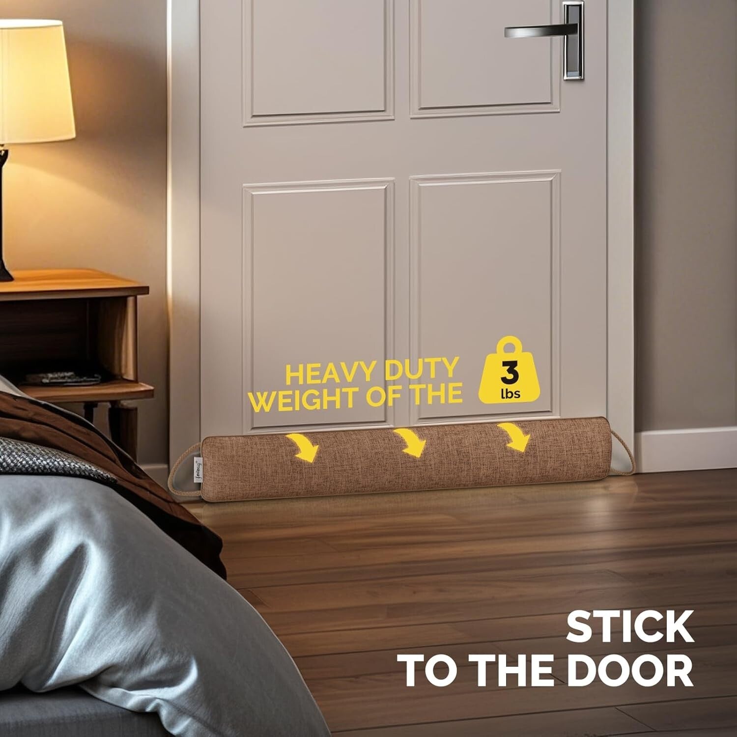 48-Inch Extra Long Weighted Door Draft Stopper for Soundproofing & Comfort