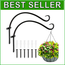 Load image into Gallery viewer, Stylish C Shape 2-Pack Outdoor Hooks – 70 lbs Capacity for Planters &amp; Lanterns