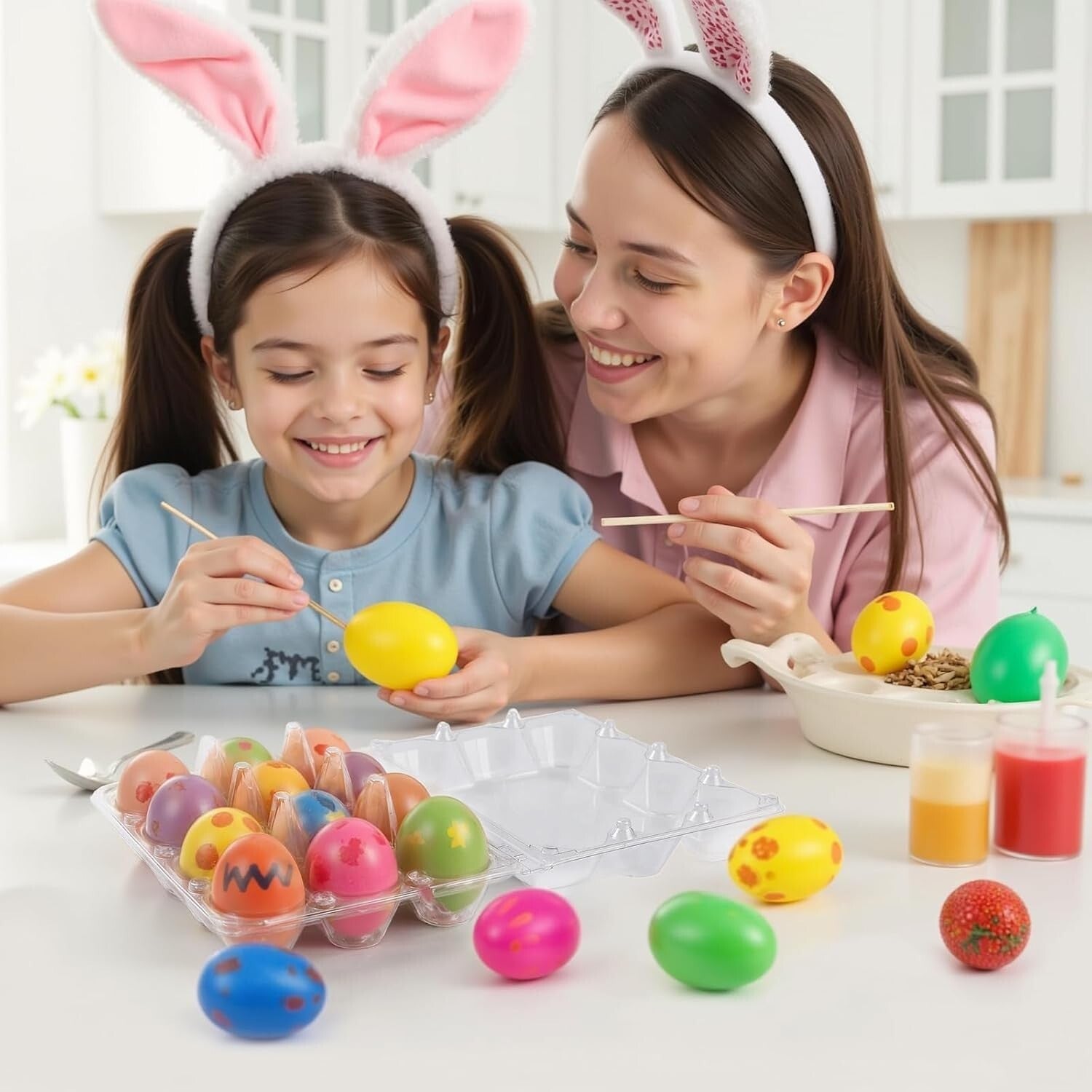 Eco-Friendly 12 Count Egg Cartons - 160 Clear Plastic Trays for Fresh Eggs