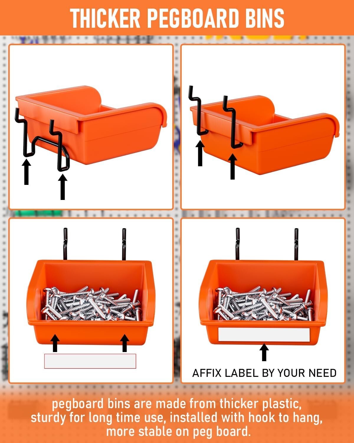 Adjustable Pegboard Accessory Kit - 276pcs for Tough & Stylish Garage Storage