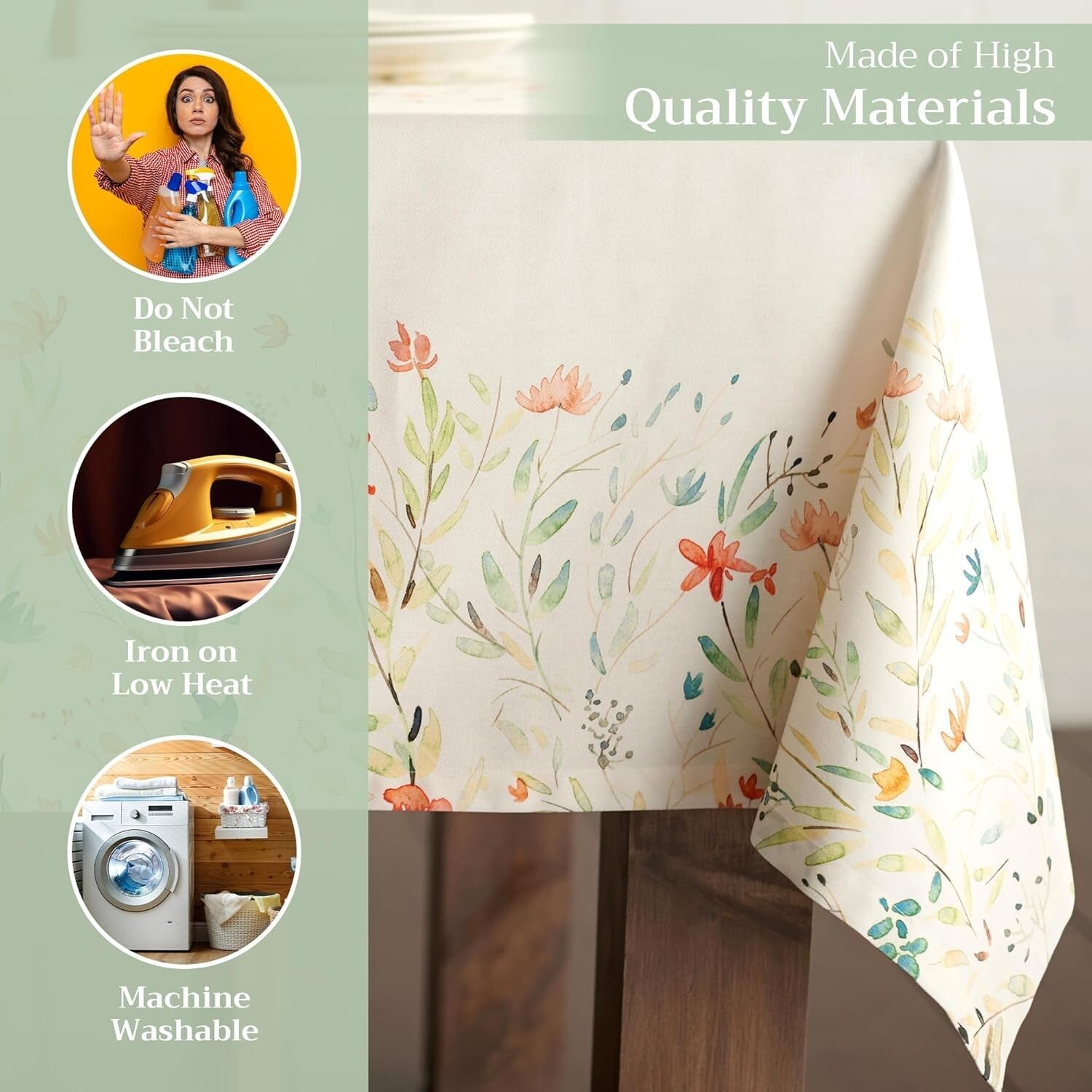 Elegant 60"x90" Cotton Tablecloth with Pleated Corners - Ideal for Any Occasion