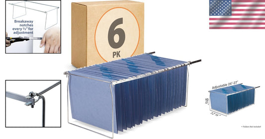 Robust Hanging File Frames for Letter Files with Breakaway Notches - 6 Pack
