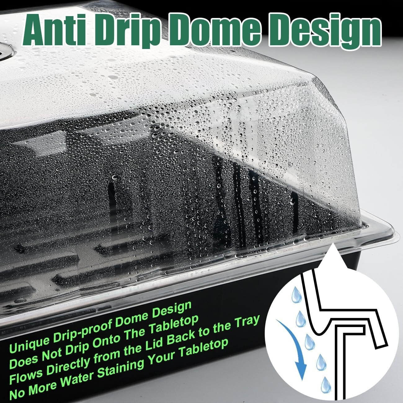 Heavy-Duty 5-Pack Seed Starter Trays with Leak-Proof Dome for Indoor/Outdoor Use