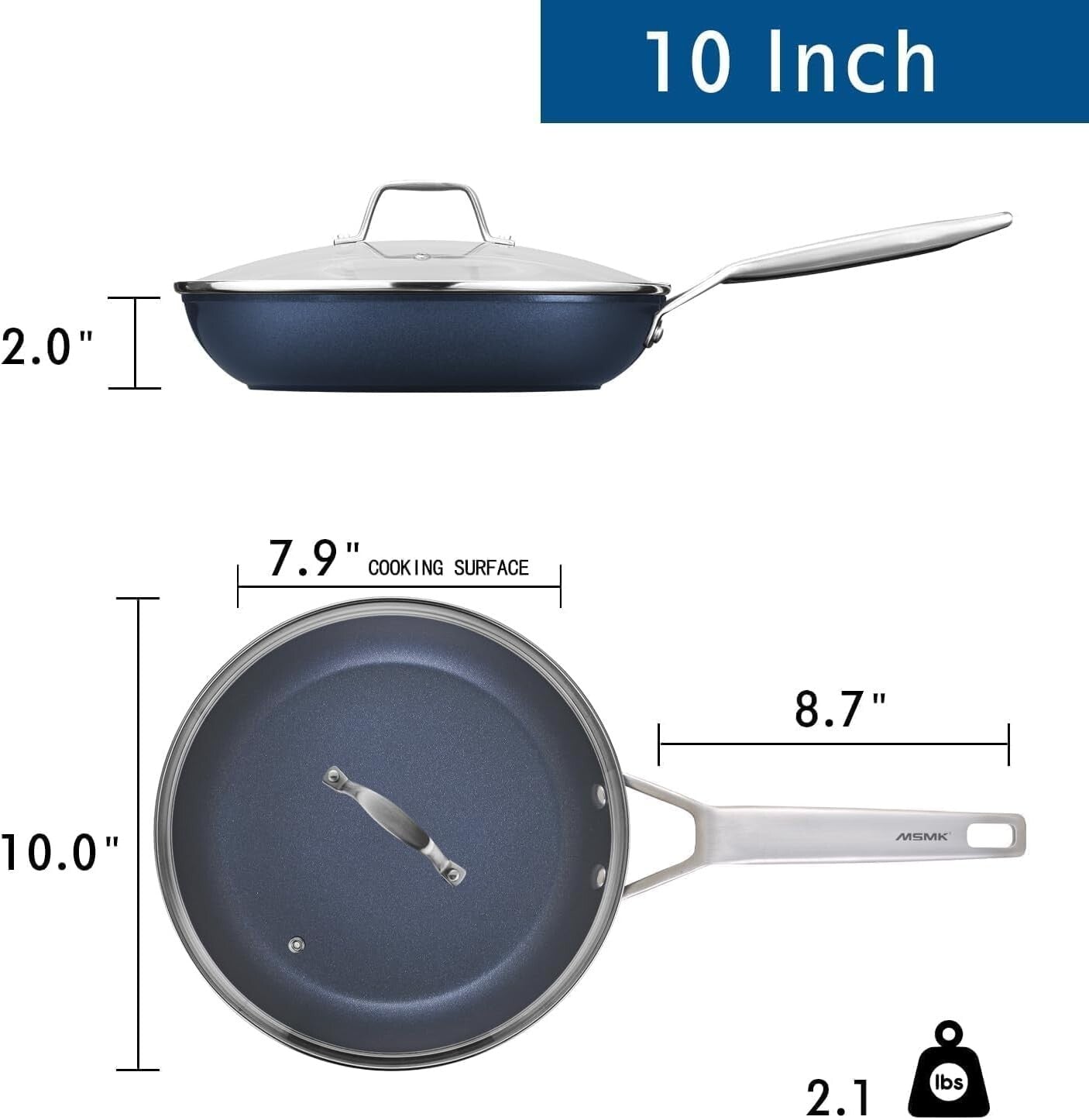 Premium 10-Inch Nonstick Frying Pan with Lid - Comfortable Handle & Easy Care