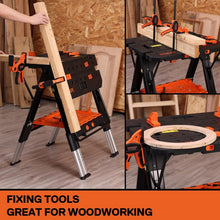 Load image into Gallery viewer, Portable Folding 2-in-1 Workbench &amp; Sawhorse - Lightweight &amp; Multifunctional