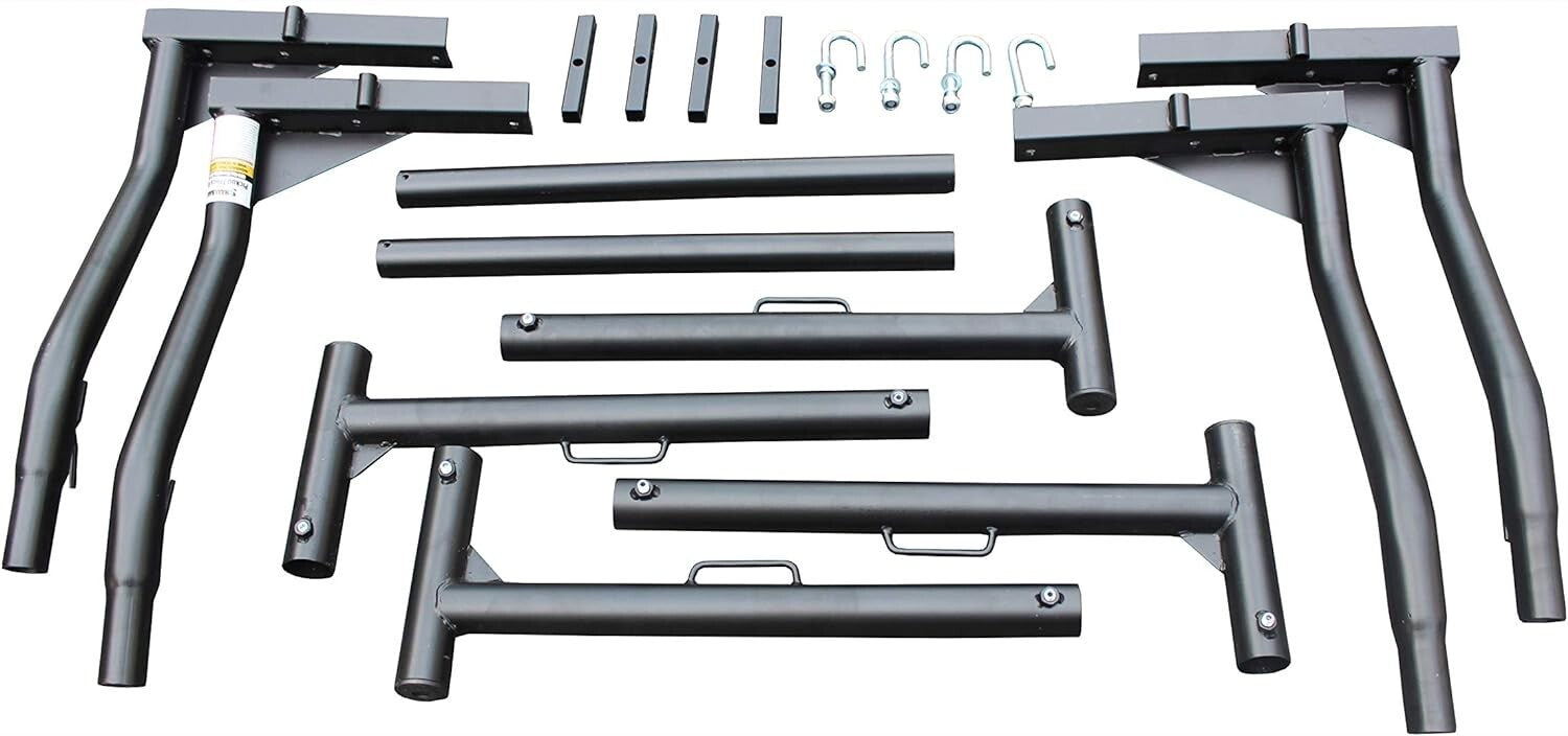 Triangular Reinforced Truck Ladder Racks - Durable Steel Construction, Pair