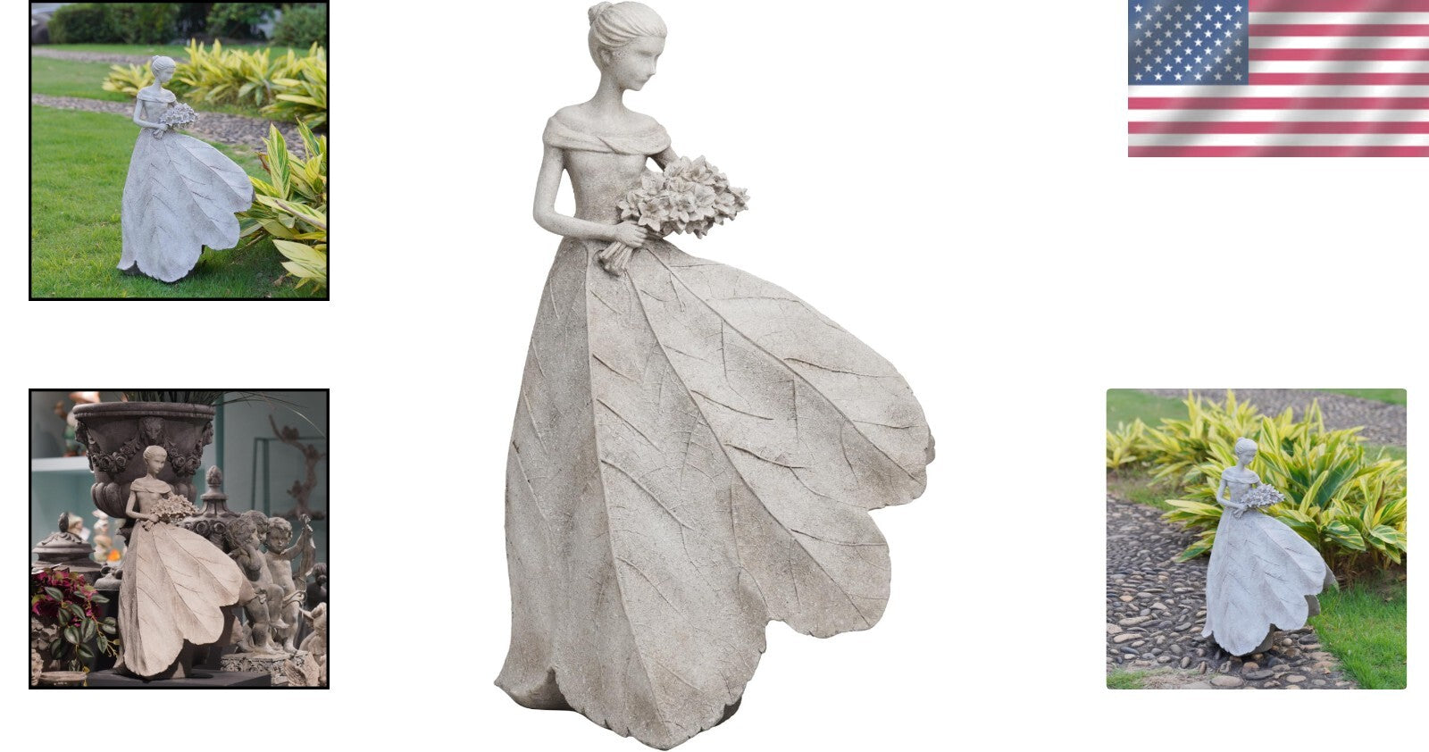 Exquisite Resin Fairy Garden Statue - Angel Girl Décor for Indoor & Outdoor