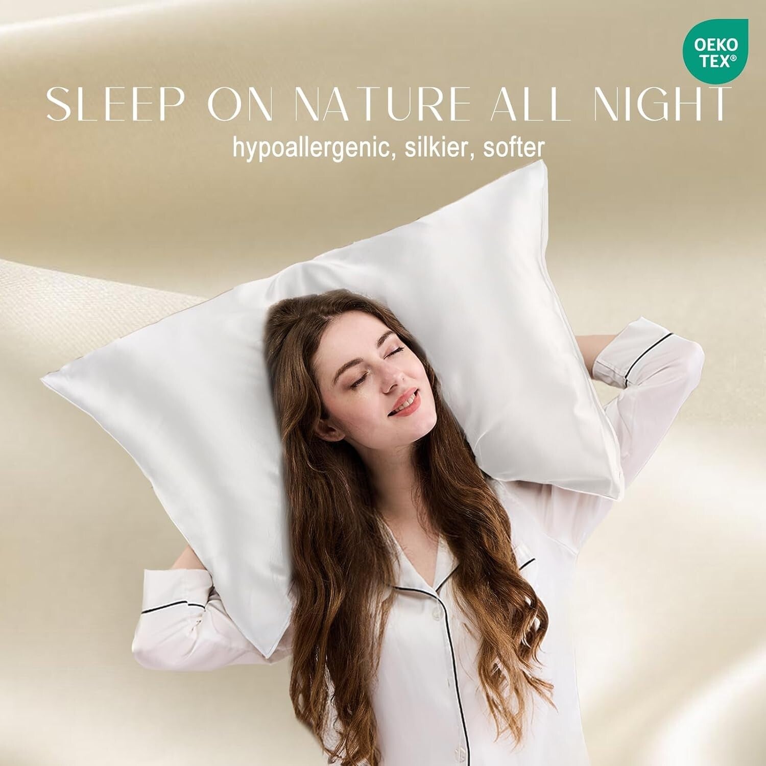 Premium Grade 6A Silk Pillowcases - 2 Pack Queen 20''x30'' with Hidden Zipper