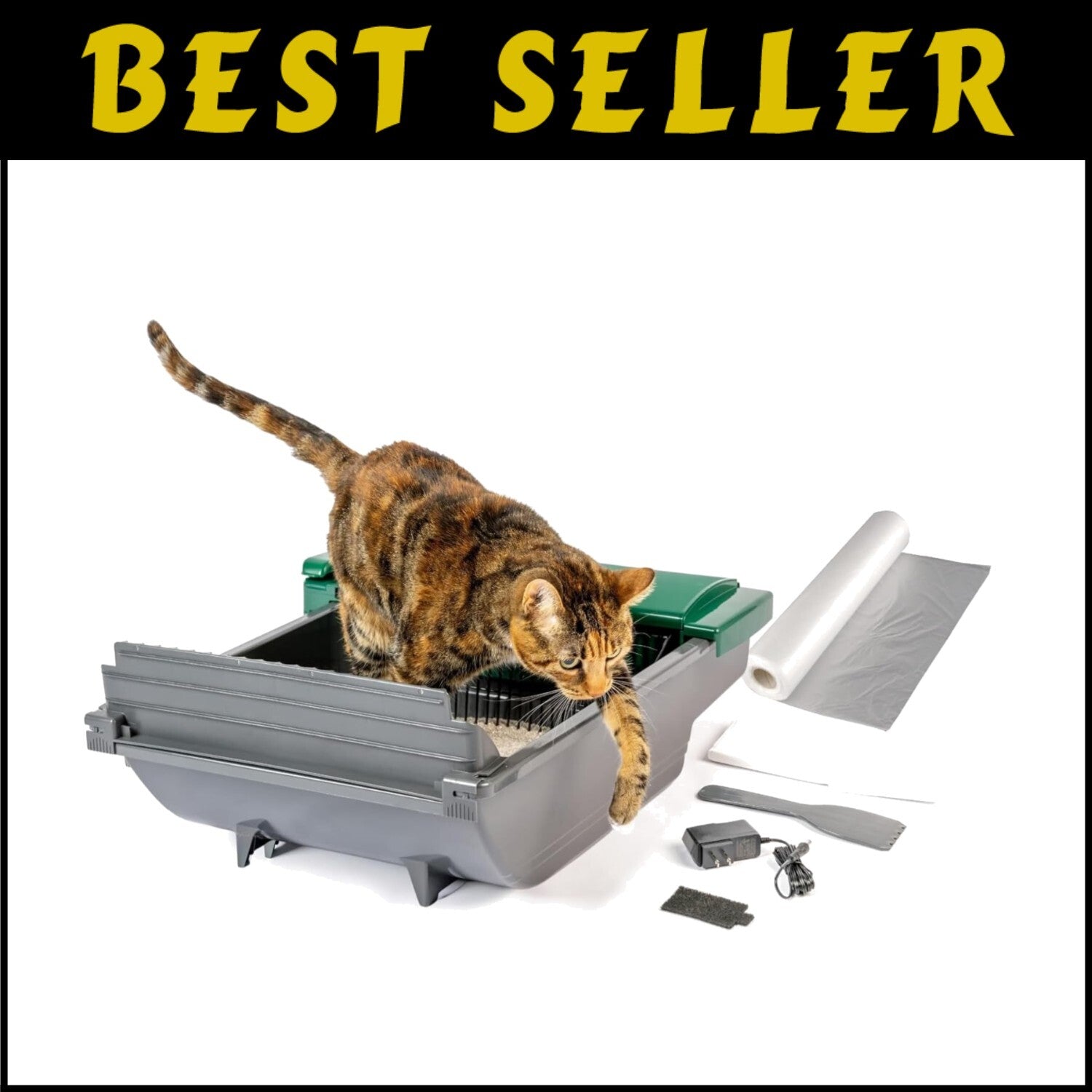 Hands-Free Automatic Cat Litter Box with Quiet Operation & Easy Clean Design