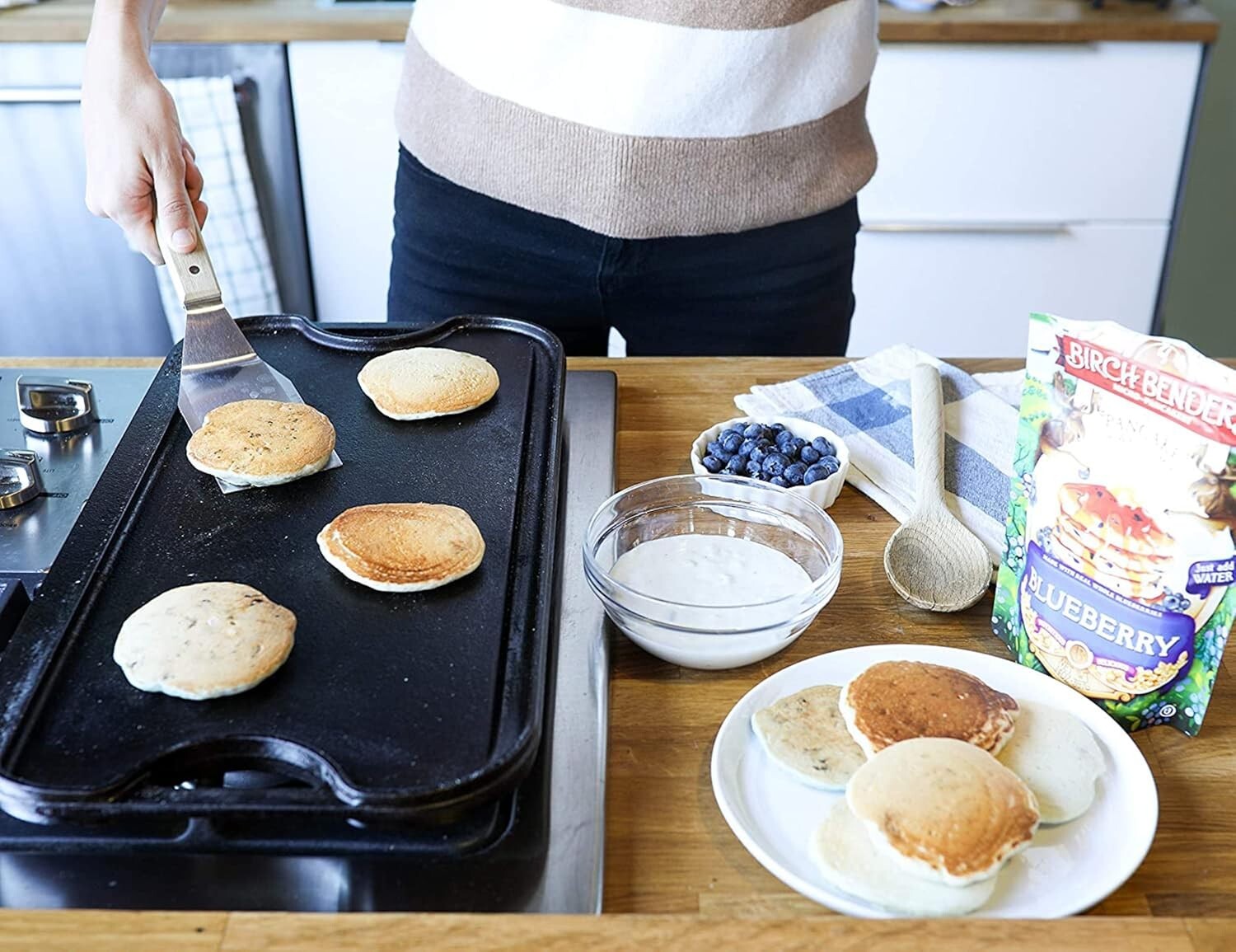 Delicious Blueberry Pancake & Waffle Mix - Family Size, 14 oz Pouches, Pack of 6