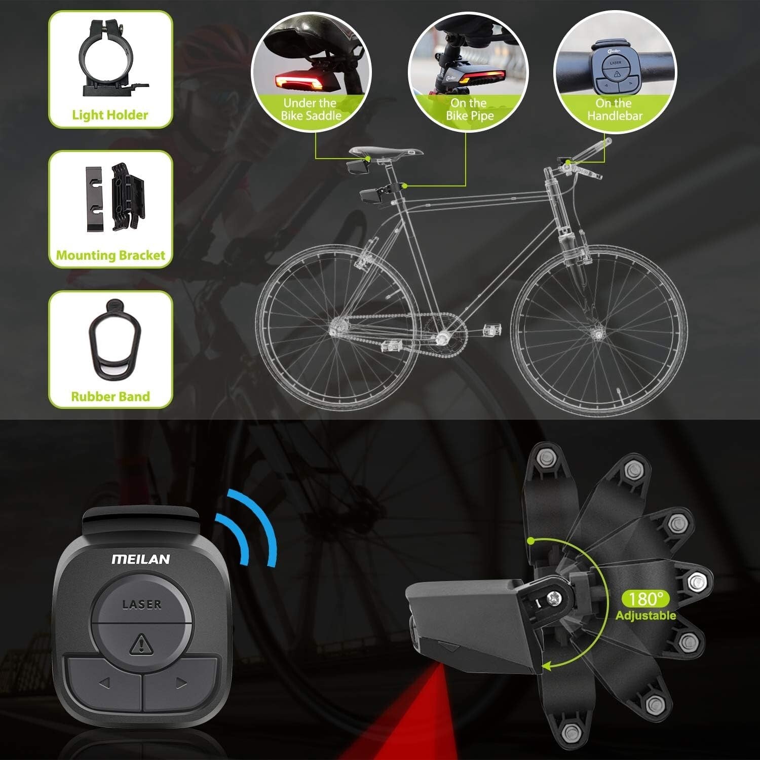 2-Pack X5 LED Bike Tail Light with 6 Modes & Wireless Remote - Safety First!