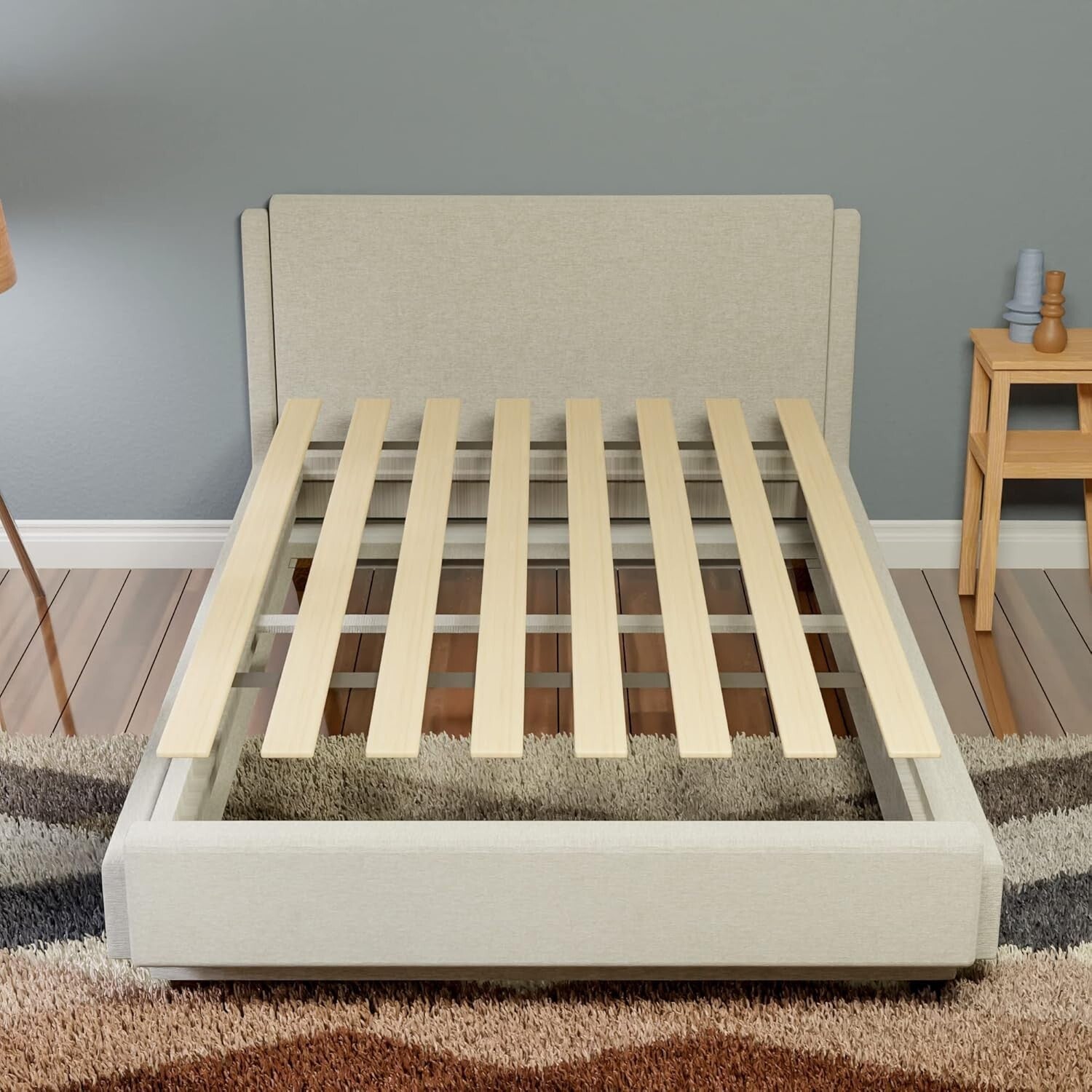 Enhance Your Bed's Support with 0.68-Inch Wooden Slats for Queen Size Mattresses