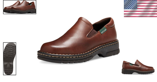 Lightweight Women's Brown Mary-Jane Slip-Ons with Cushioned Insole - Size 9