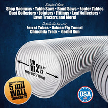 Load image into Gallery viewer, Premium 2-1/2" x 20' Clear PVC Dust Collection Hose - Puncture Resistant Design