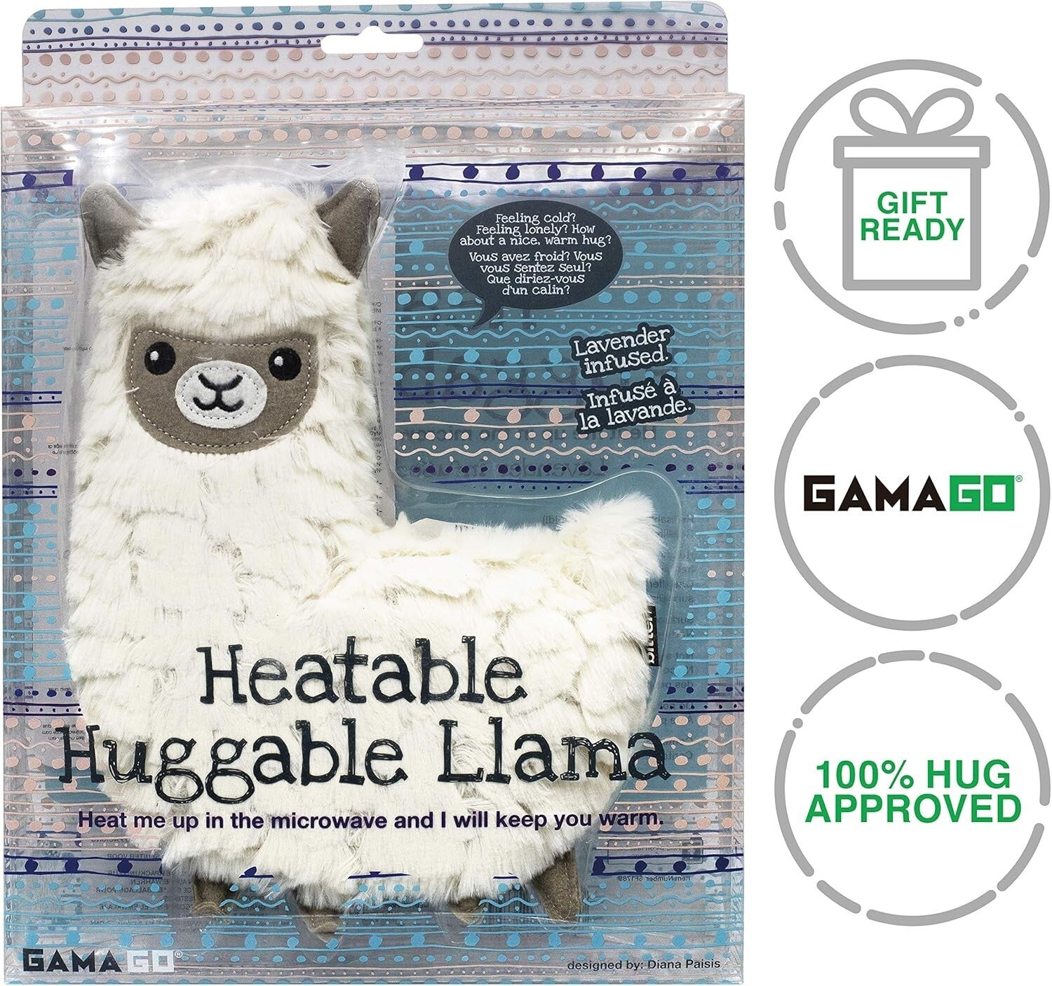 Cute Microwavable Llama Heat Pack - Eco-Friendly Lavender Comfort, 10.75"