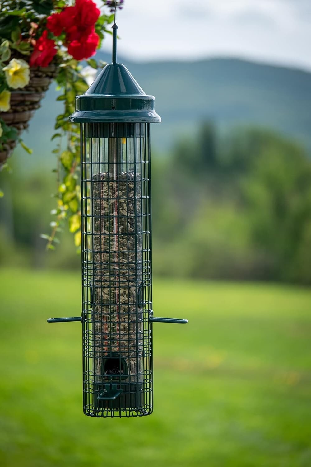 Durable Squirrel-Proof Bird Feeder: 4 Feeding Ports & 2.4 lbs for Birdwatching