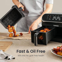 Load image into Gallery viewer, Large 8 Quart Programmable Air Fryer with Cooking Functions and Viewing Windows