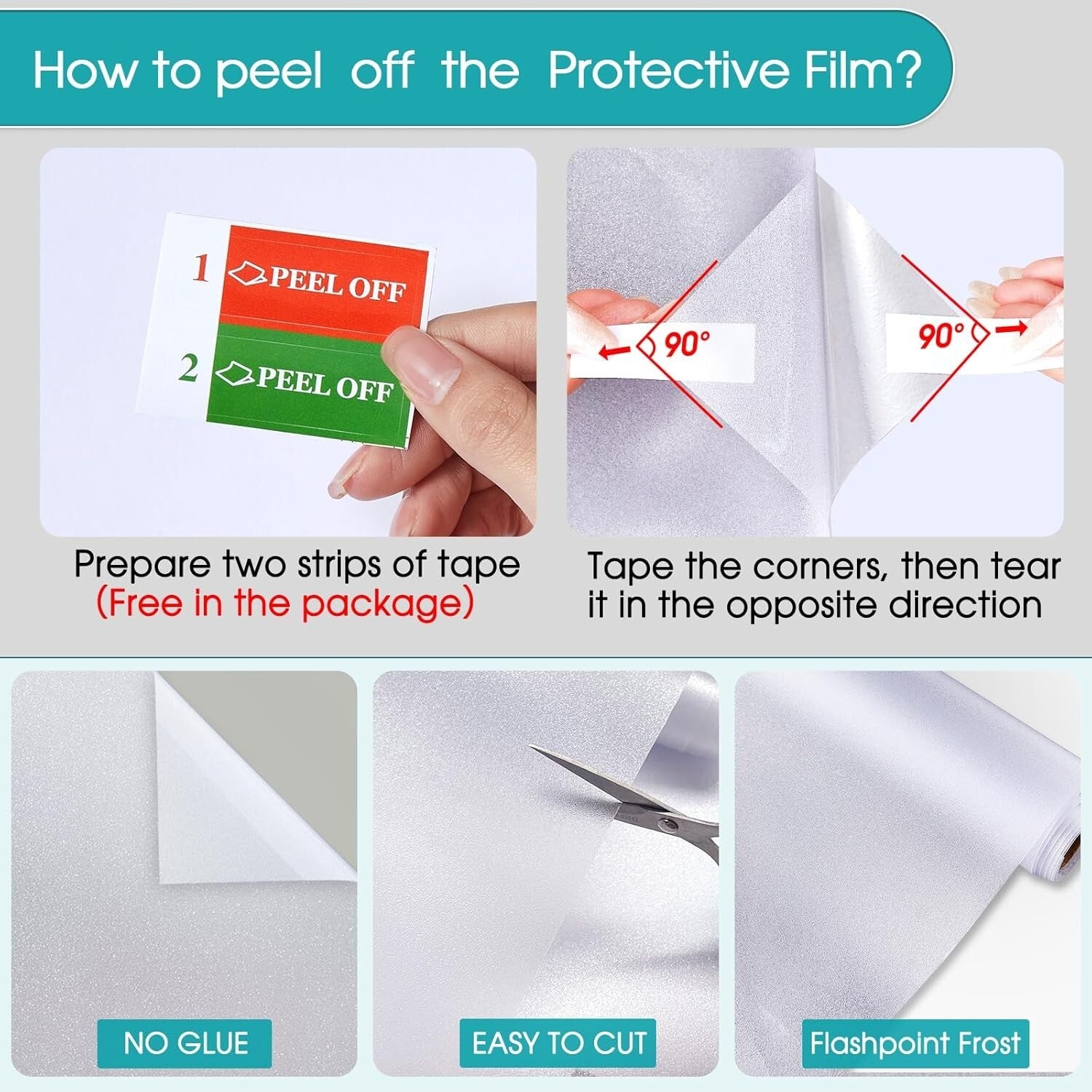 Static Cling Window Tint - Decorative Frosting Cover for Privacy & UV Protection