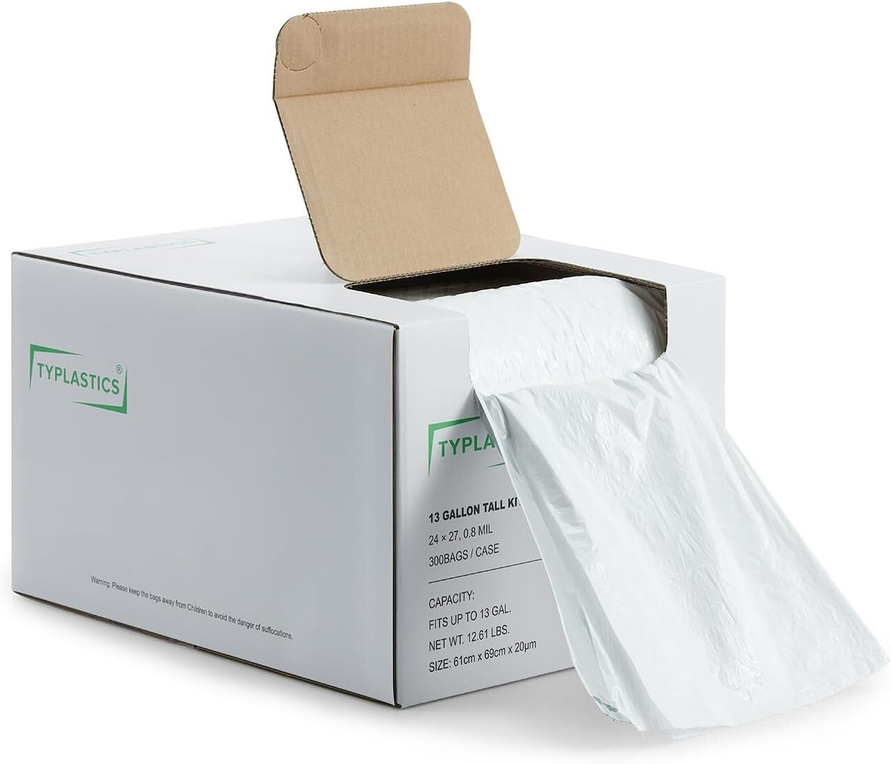 Wholesale Pack of 300 Unscented 13 Gallon Tall Kitchen Bags - Tear Resistant