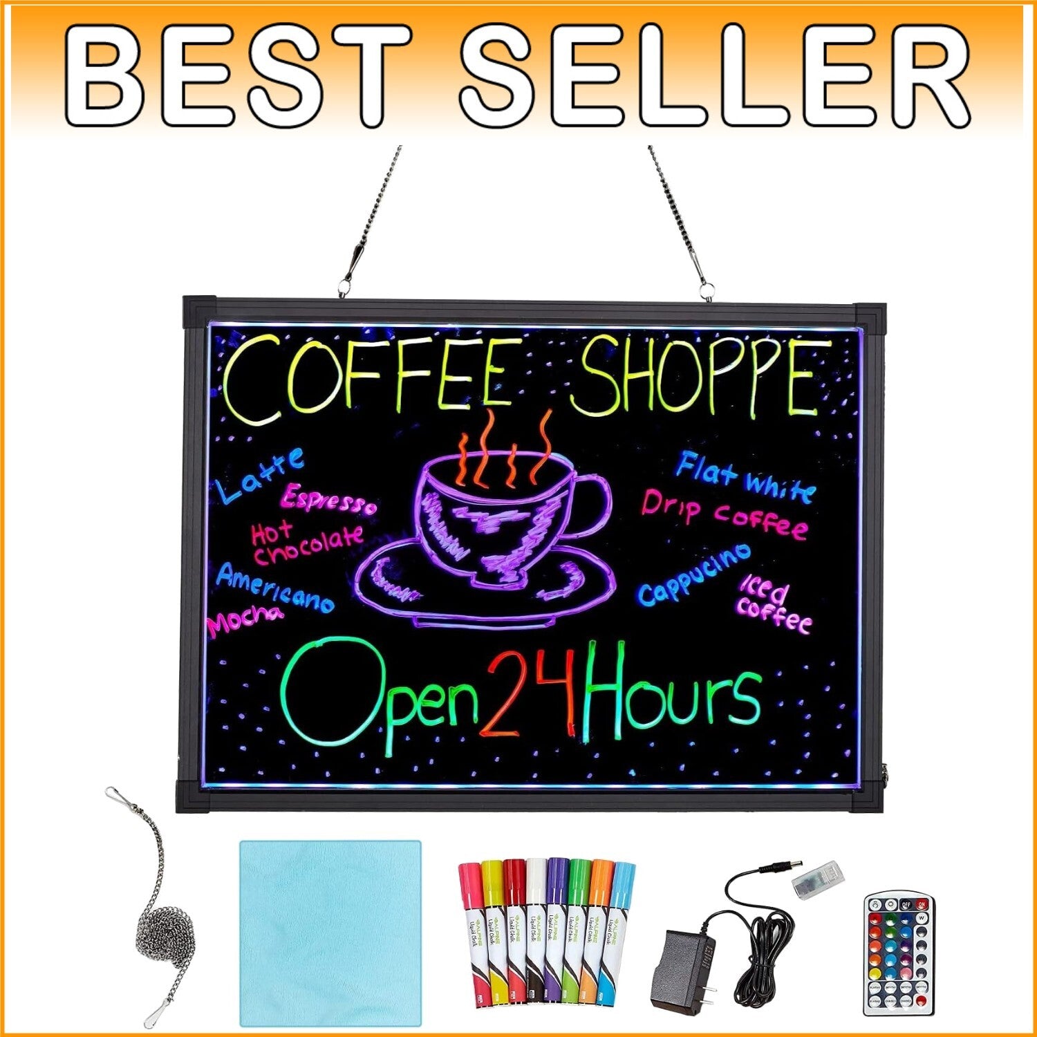 Illuminated Dry Erase Board with 48 Unique Flash Styles - Ideal for Restaurants