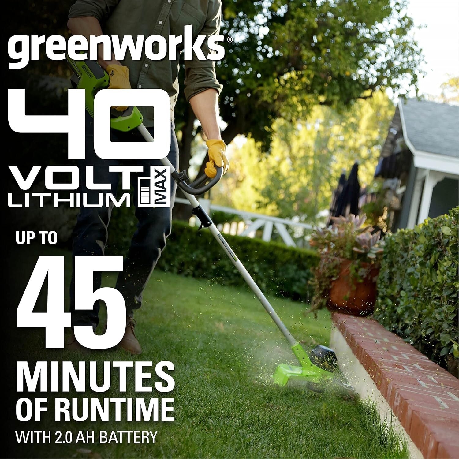 Battery Powered 12" String Trimmer with 2.0Ah Battery - Easy Lawn Maintenance