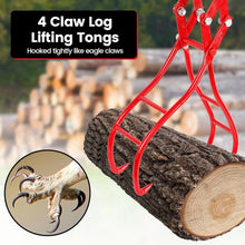 Load image into Gallery viewer, Heavy-Duty Logging Tongs 36-Inch with 3000 lb Lifting Capacity - 4 Claw Grip