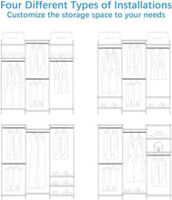 Load image into Gallery viewer, Freestanding White Closet Wardrobe Rack - Supports 890 lbs, 8 Shelves Included