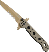 Load image into Gallery viewer, Lightweight Serrated Folding Knife with Desert Tan G10 Handle - Perfect for EDC