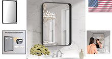 Load image into Gallery viewer, Contemporary Rectangular Bathroom Mirror in Matte Black - Shatterproof &amp; Secure