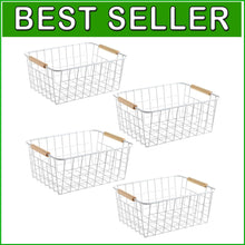 Load image into Gallery viewer, Durable New-White Wire Baskets with Handles - Perfect for Pantry and Closet