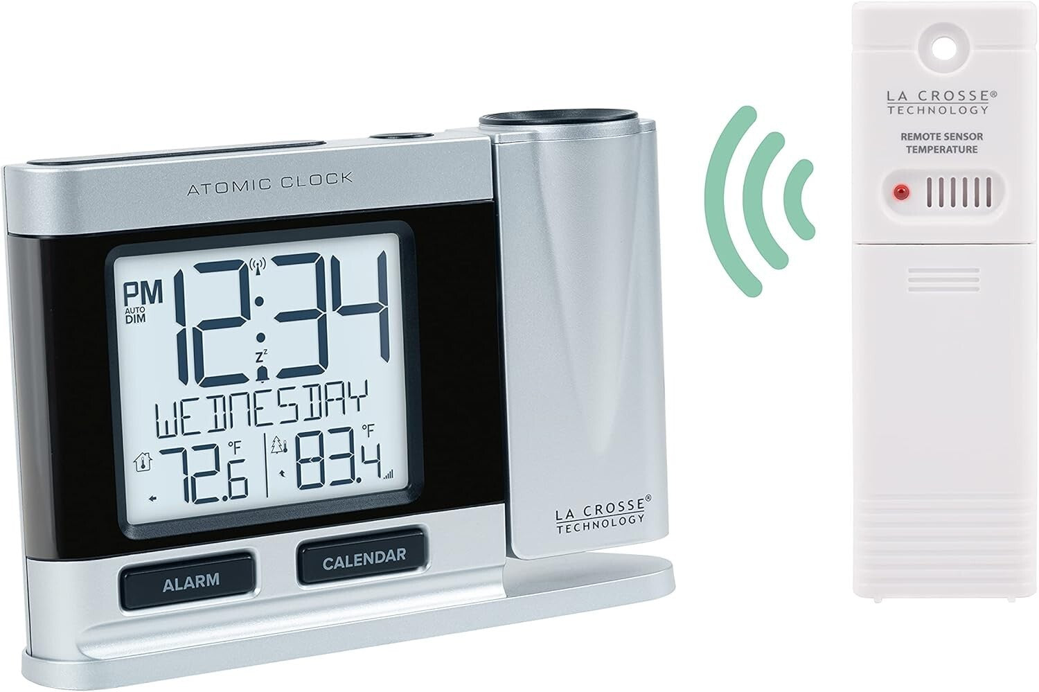 Stylish Atomic Projection Clock with Temperature Display for Effortless Viewing