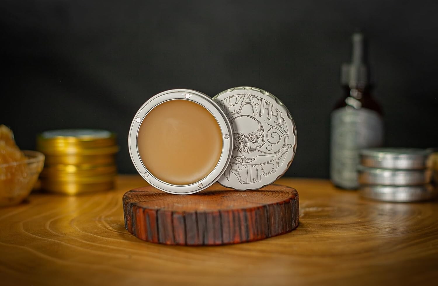 Sophisticated Platinum Mustache Wax Kit with Refillable Inserts & Grooming Tools