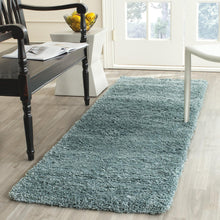 Load image into Gallery viewer, Plush Light Blue California Shag Runner Rug - 2'3" x 7' for High Traffic Areas