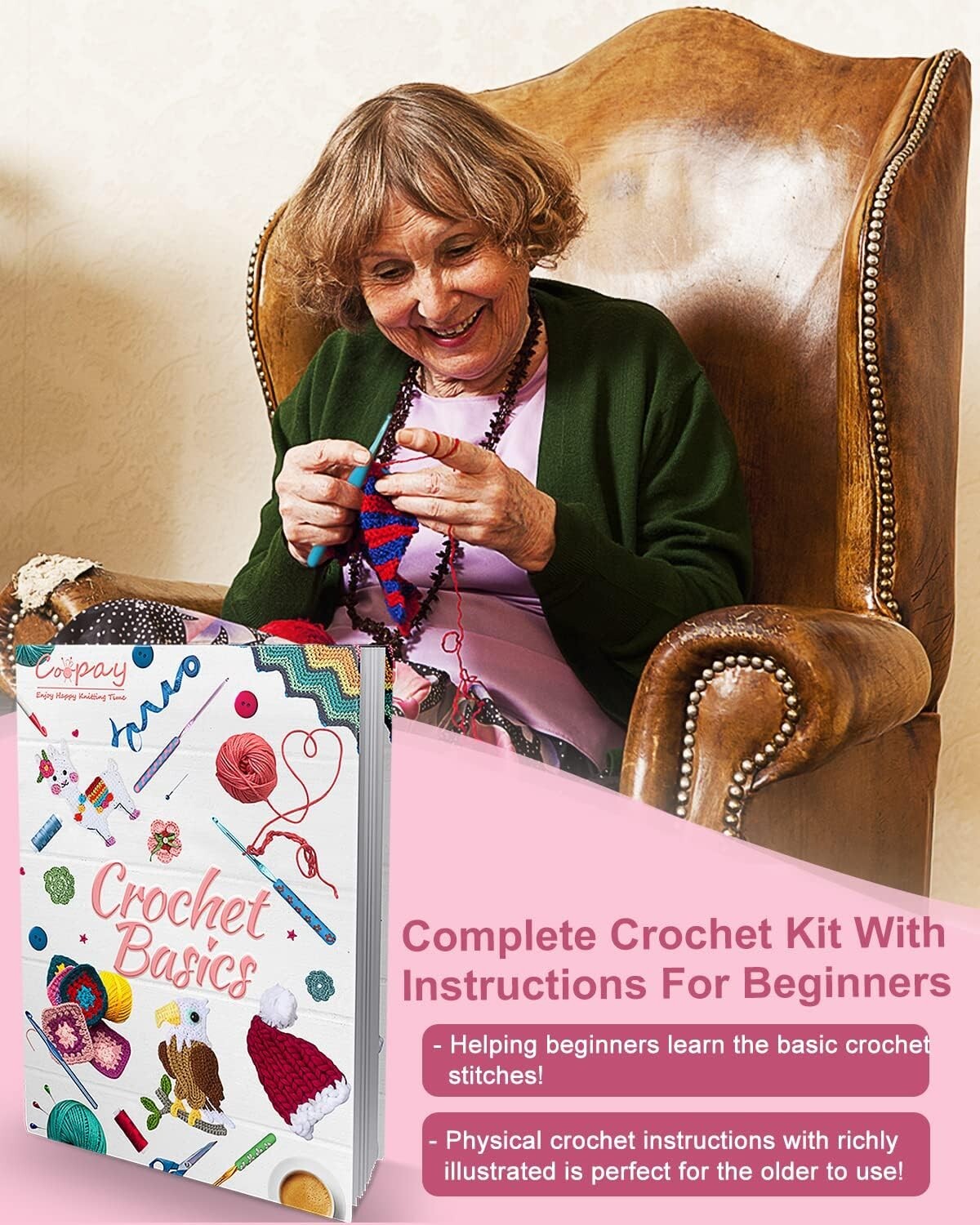 All-in-One Crochet Kit for Kids & Adults - 71 Pieces for Creative Projects