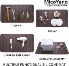 Load image into Gallery viewer, Multi-Functional Silicone Kitchen Mat - Dish Drying and Liner - Coffee Color