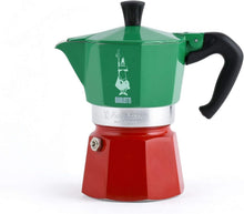 Load image into Gallery viewer, Iconic Moka Pot in Red and Green - 130ml Stovetop Espresso Maker for Travelers