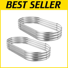 Load image into Gallery viewer, Large Capacity 2-Piece Galvanized Planter Box Set - Ideal for Vegetable Gardens
