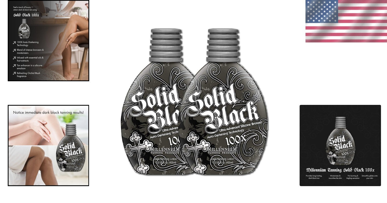 Rapid Dark Tan Indoor Tanning Lotion, 2-Pack of 13.5 Fl Oz - Smooth Application