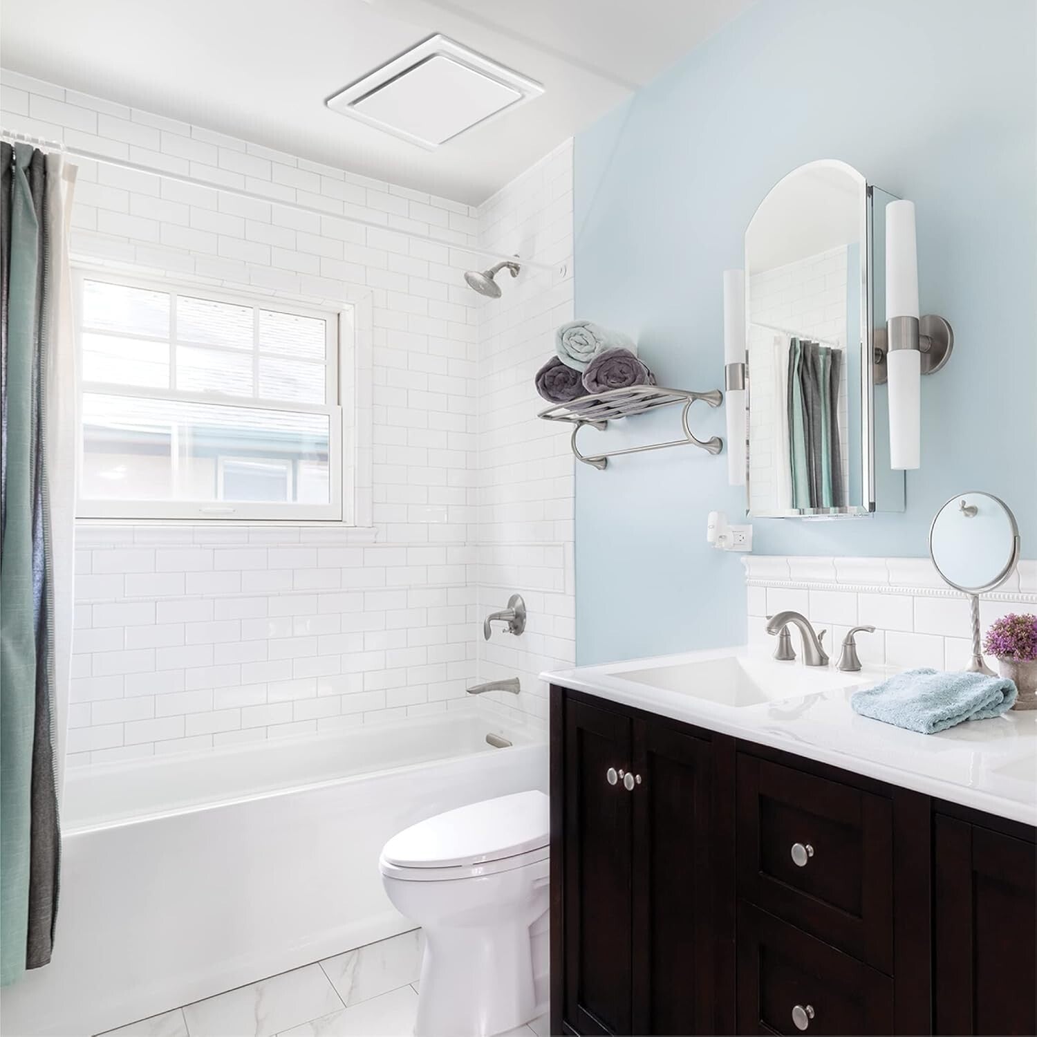 Galvanized Steel Ceiling Bath Ventilation Fan - Quiet, Modern Design, 110 CFM