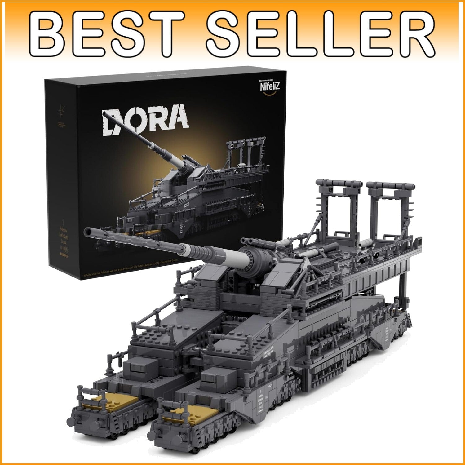 Dora WW2 Classic Building Set: 2,355 PC Military Model for Collectors