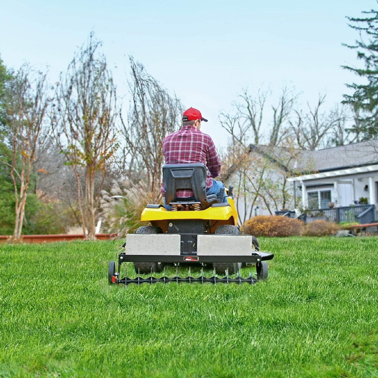 Efficient 40" Spike Aerator with All-Steel Design and Easy Transport Wheels