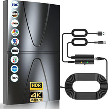 Load image into Gallery viewer, Amplified 1800 Miles 4K HD TV Antenna for Free Local Channels - Cuts Cable Costs