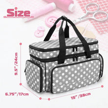Load image into Gallery viewer, Heavy-Duty 2-Layer Sewing Supplies Organizer Bag with Customizable Storage