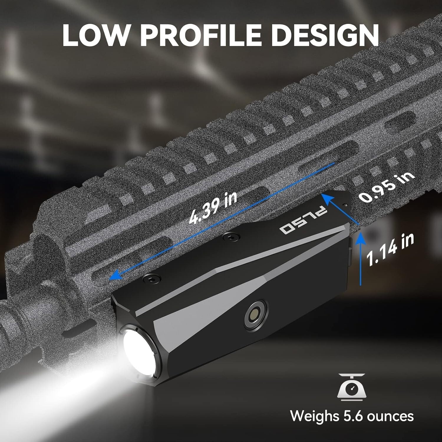 1450 Lumens Tactical Flashlight for Rifle - USB Rechargeable & Lightweight