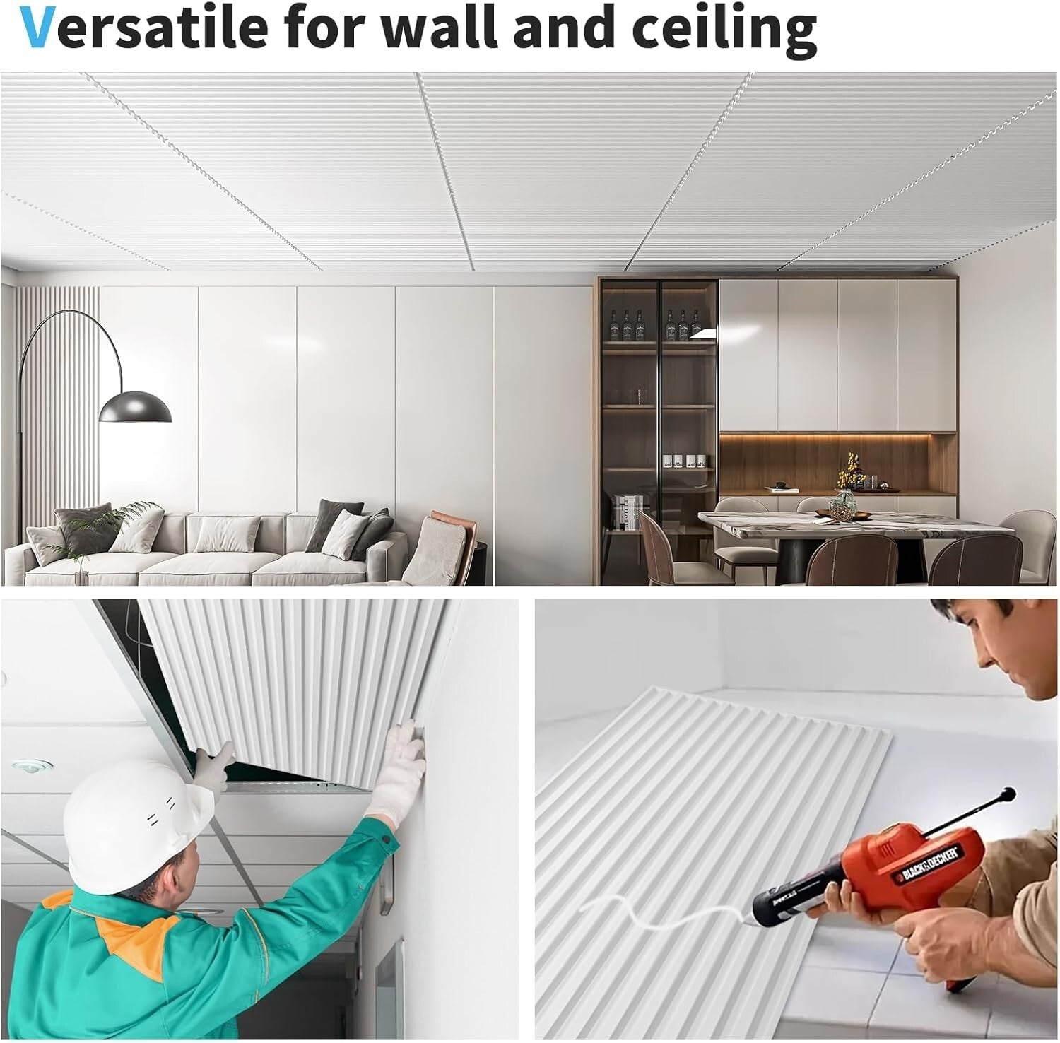 Versatile 24x48in 3D Slat PVC Wall Panels - 12 Packs for Stunning Interiors