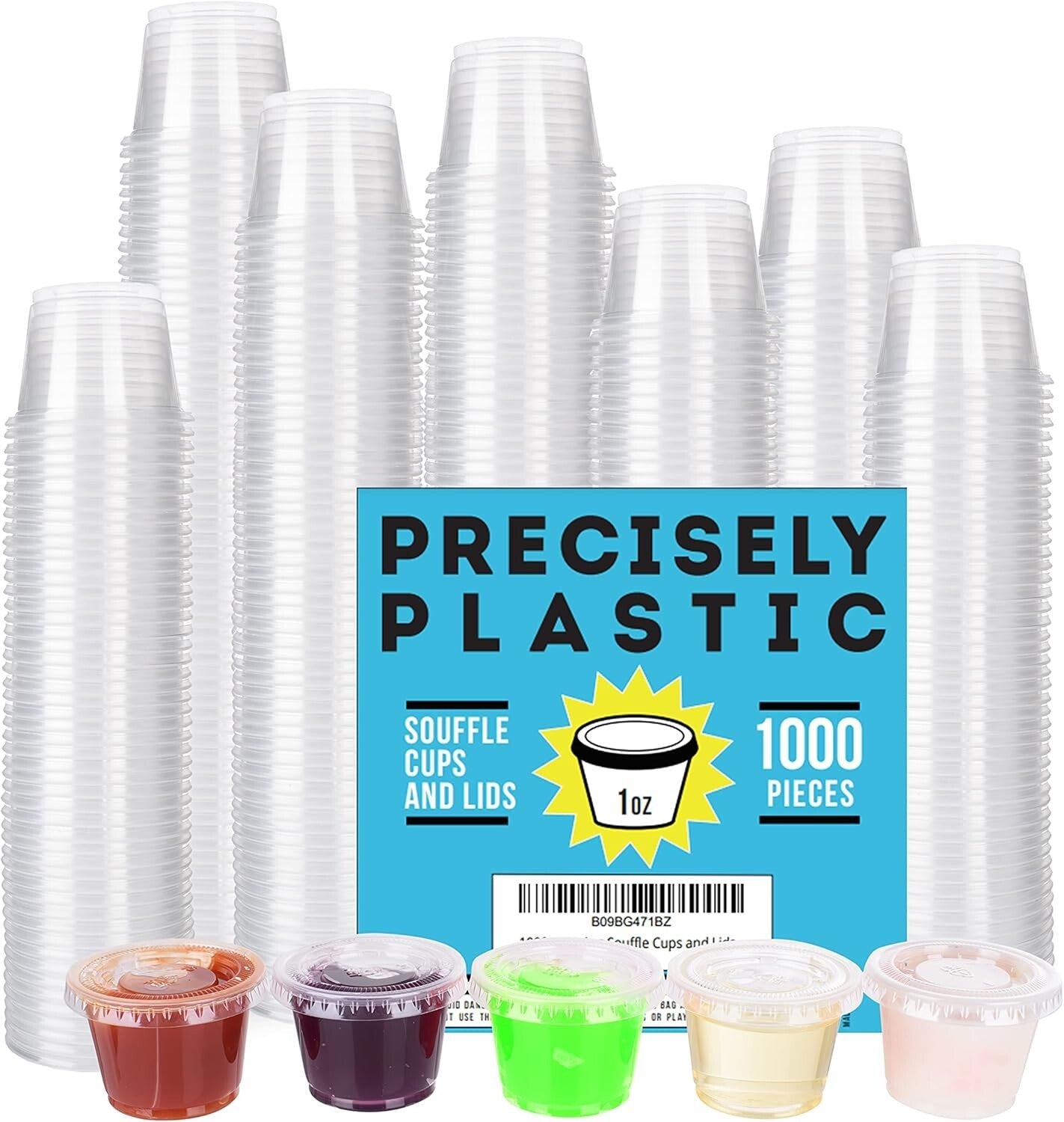 1oz Airtight Plastic Souffle Cups with Lids - Perfect for Jello Shots & Samples