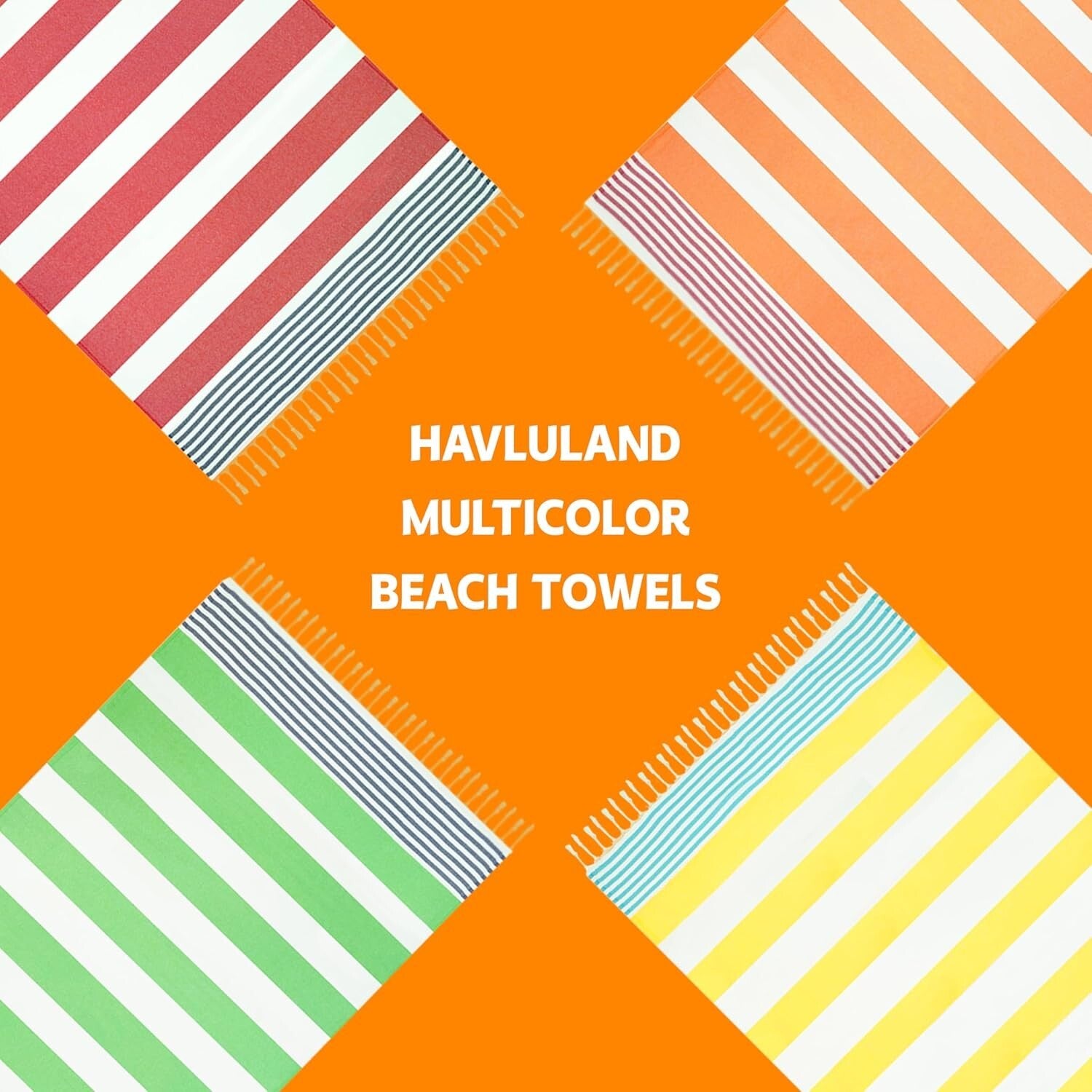 6-Pack of Absorbent Turkish Beach Towels - Oversized Sand-Free, Travel-Friendly